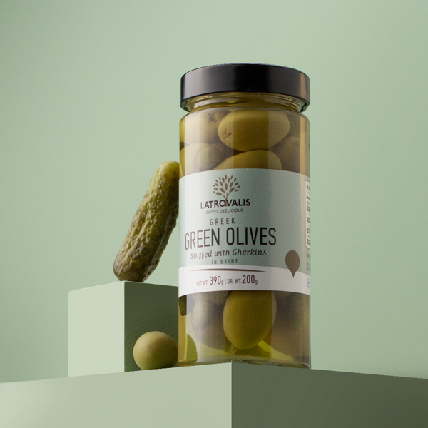 Green Olives Stuffed with Gherkins
