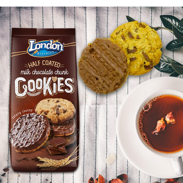 London Biscuits Half Coated Cookies