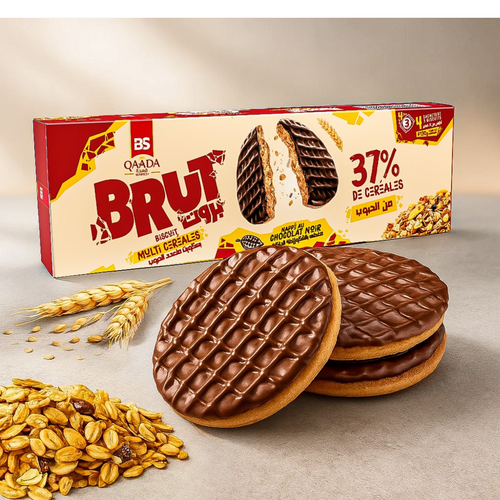 Chocolate-covered multigrain biscuits