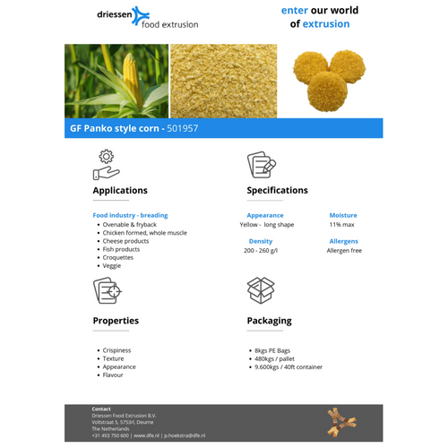 Gluten-free panko style corn