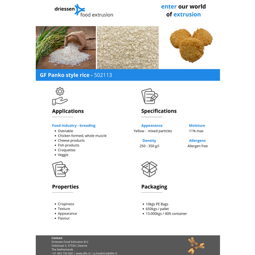 Gluten-free panko style rice