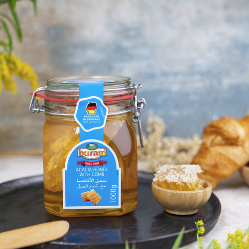 Buram Acacia Honey with comb 1kg