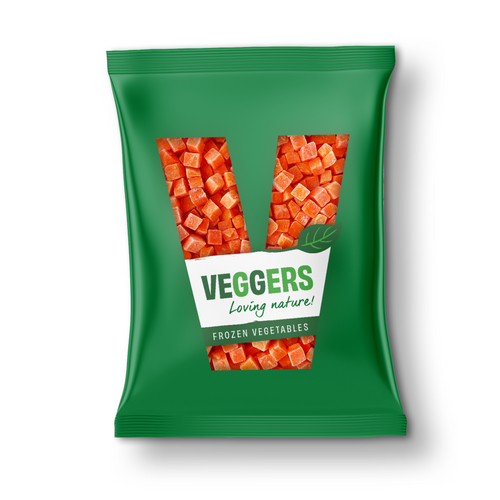 Carrot cubes frozen